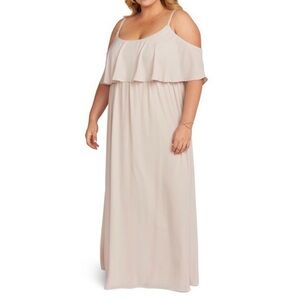 Show Me Your Mumu SMYMM Taupe Caitlyn plus size ruffle maxi dress 2x